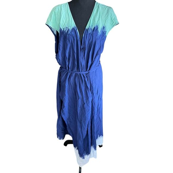 NWT Lane Bryant‎ Womens Dip-Dye Wrap Dress Plus sizes 22 New Navy - Picture 2 of 9